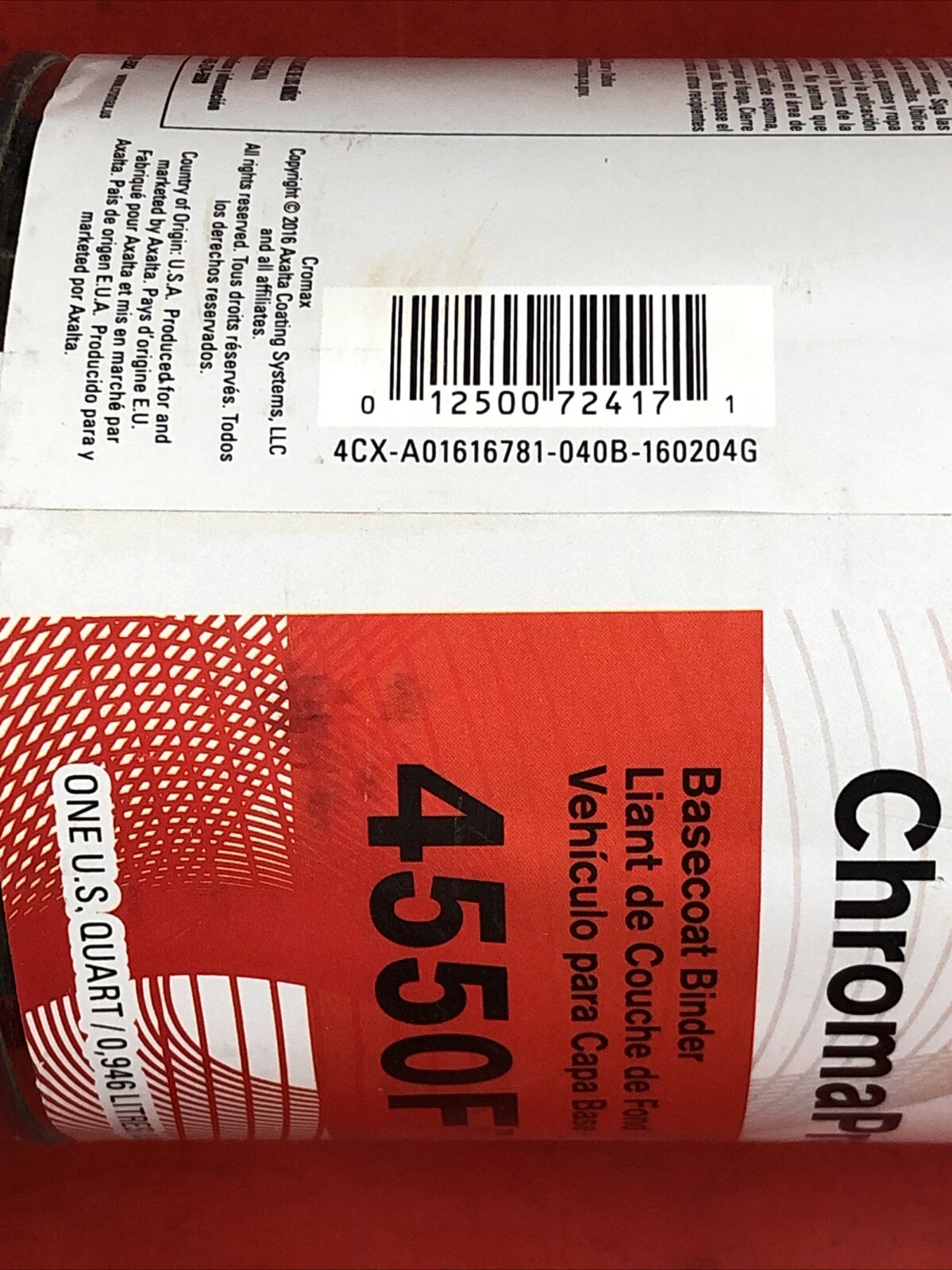 1 QUART DUPONT CHROMAPREMIER 4550F BALANCER CHROMA PREMIER
