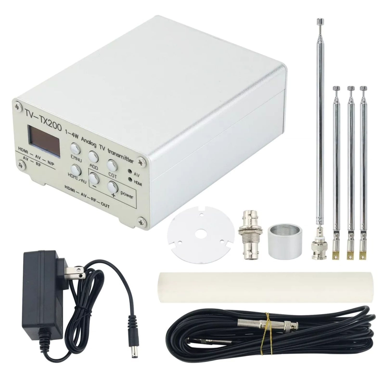 Analog TV Signal Transmitter GP Antenna VHF UHF HD AV Video Converter 100m