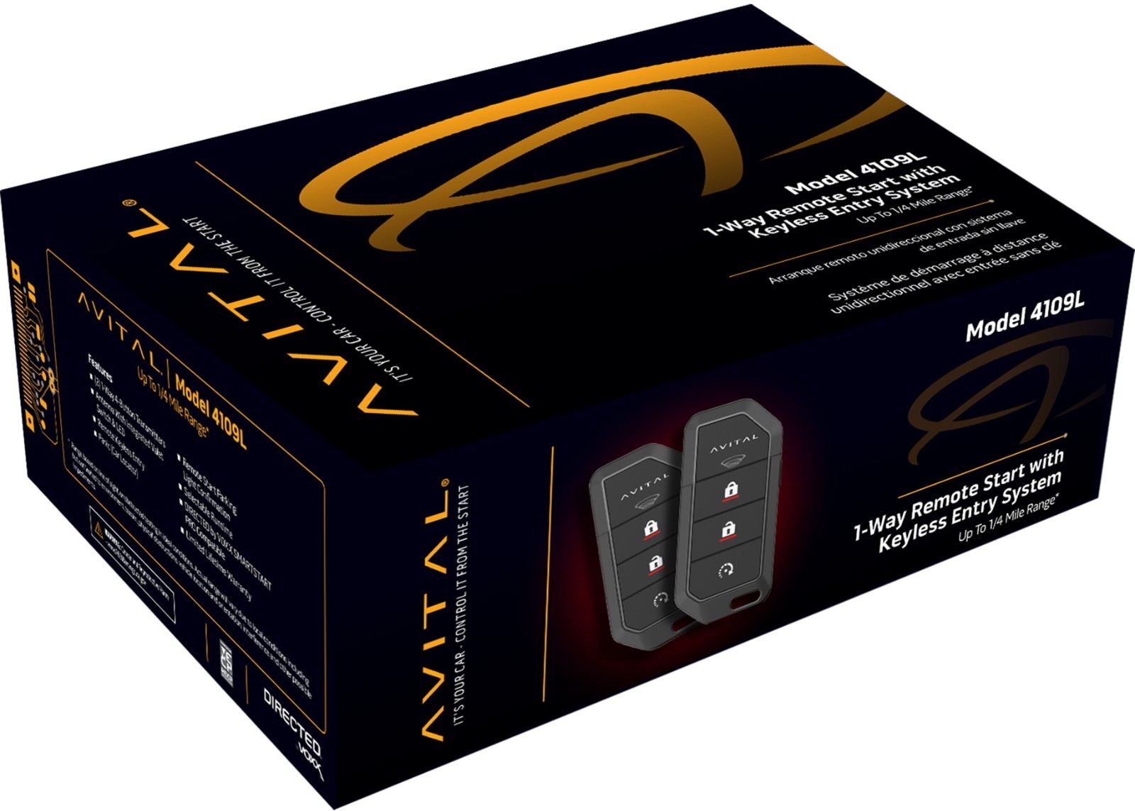 Avital 4109L 1-Way Vehicle Remote Start System with Keyless Entry