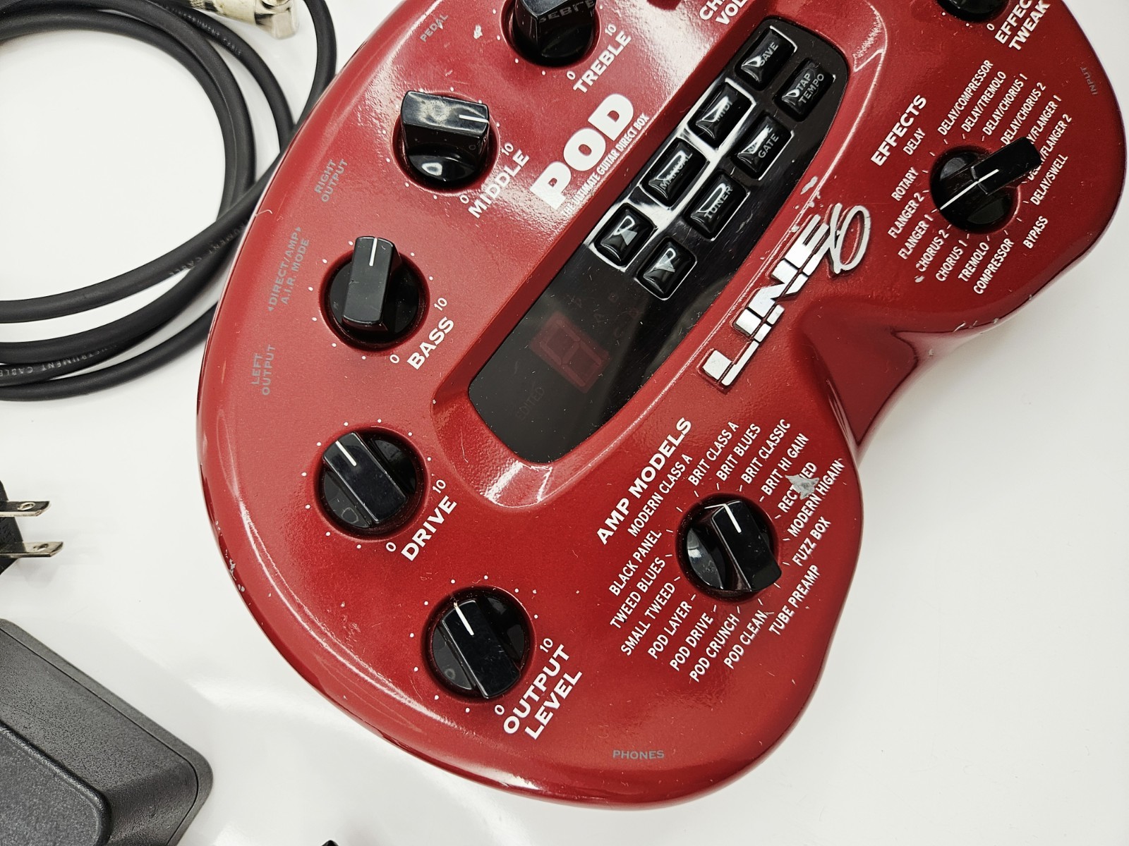 Line 6 Pod Multi-Effects Guitar Effect Pedal w/ Power Supply