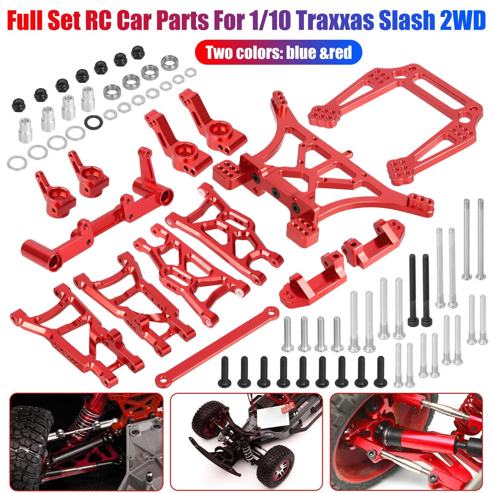 Metal Full Set RC Car Parts For 1/10 Traxxas Slash 2WD/Rustler/Stampede/Bandit