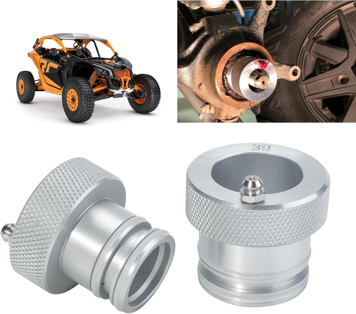2Pcs Wheel Bearing Greaser Tool 30Mm + 39Mm Compatible with Can Am Maverick X3/M