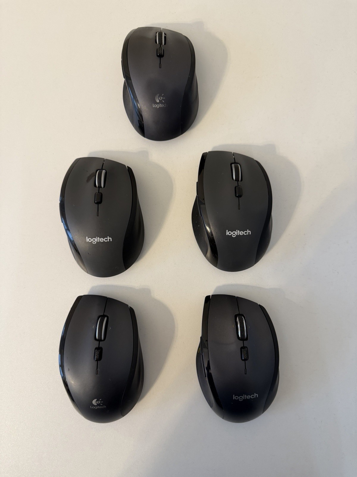 Lot of 5 - Logitech M705 Wireless Laser Mice No Battery Covers/Receivers Working