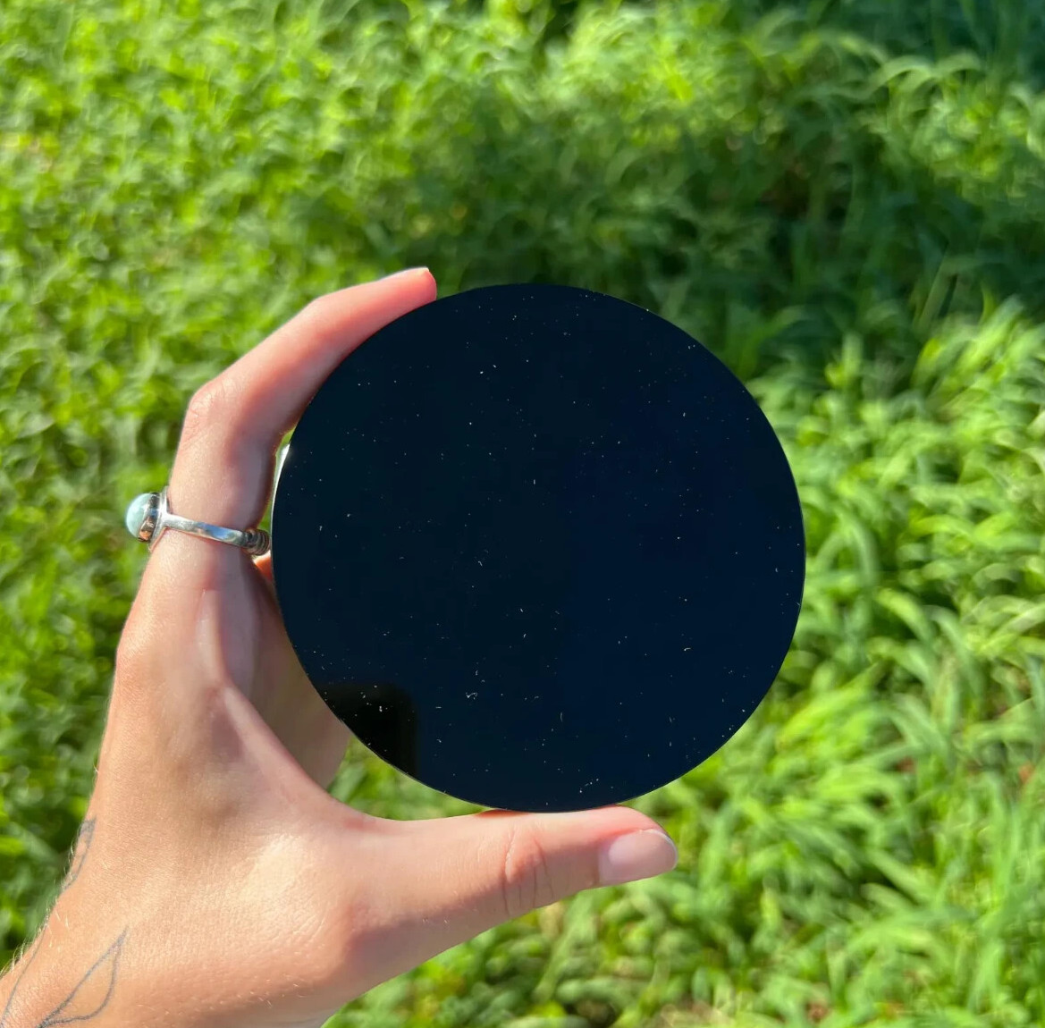 Black Obsidian scrying mirror Protective Divination Tools Home Decor Energy