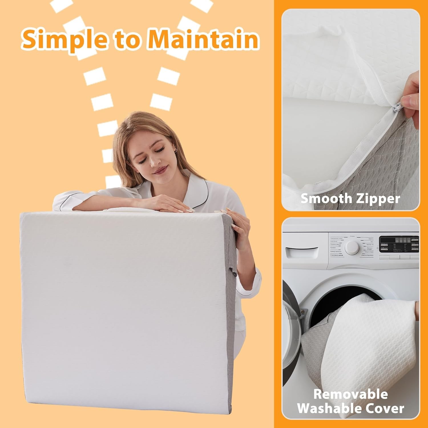 Pillow for Sleeping, 12" Bed Wedge Pillow for Headboard, Triangle