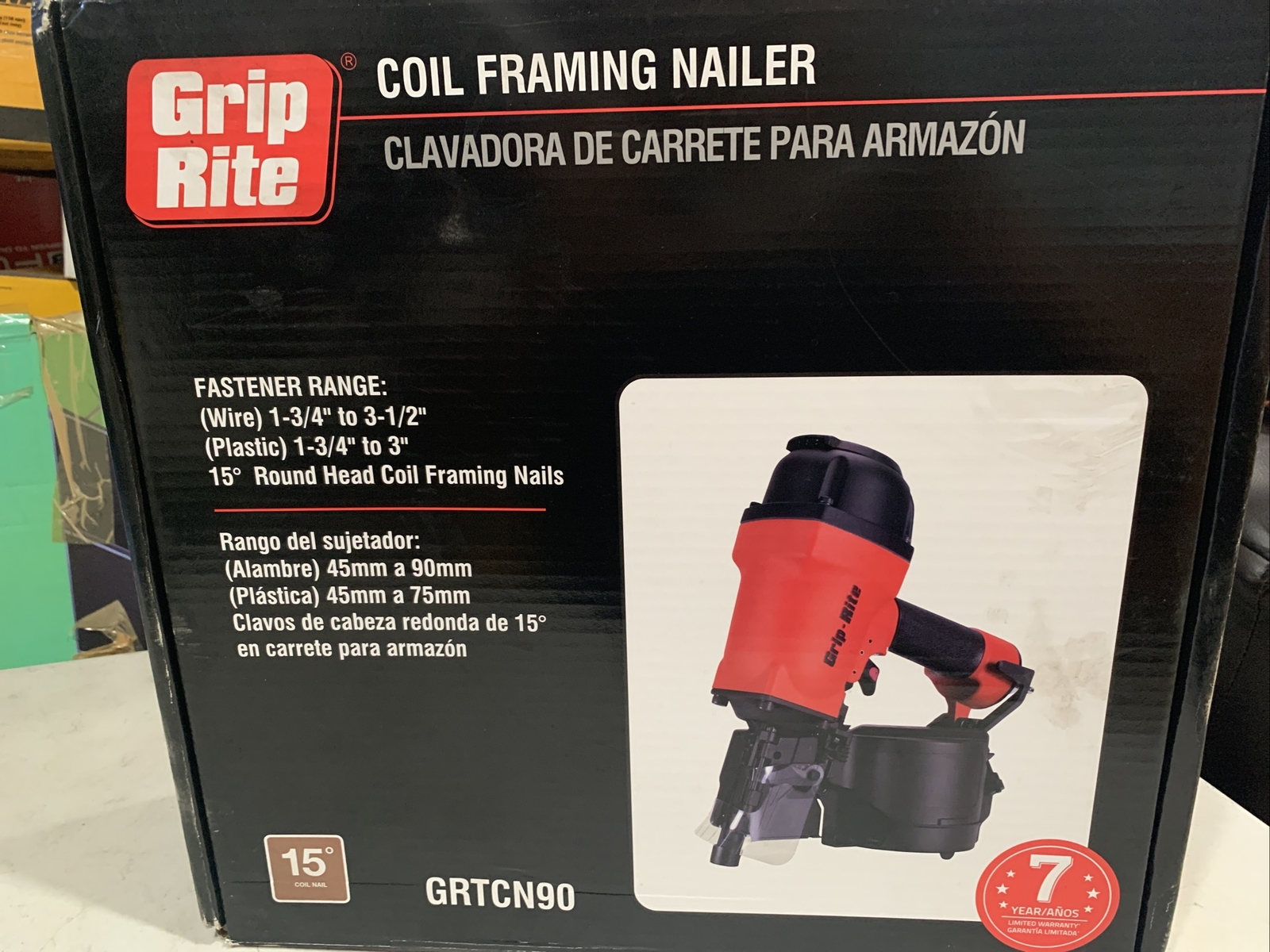 Grip-Rite GRTCN90P Industrial 3-1/2" (16D) Pallet Nailer w/ Coil Magazine