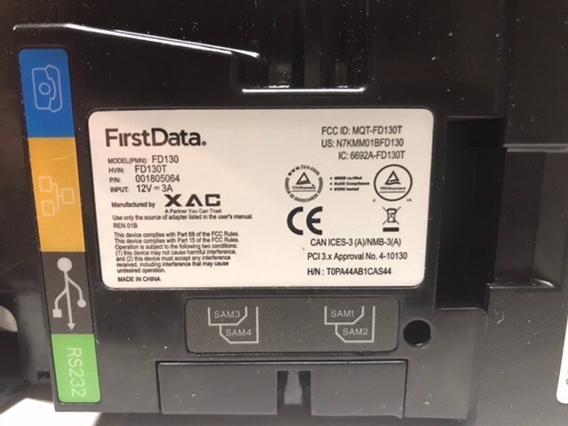 FirstData FD 130 Credit Card Reader 001805064