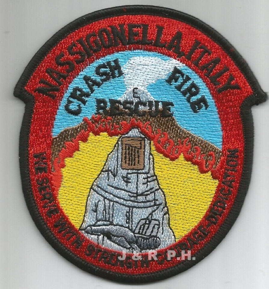 U.S. NAVY - N.A.S. Sigonella CRASH-FIRE-RESCUE, Italy (3.75" x 4") fire patch