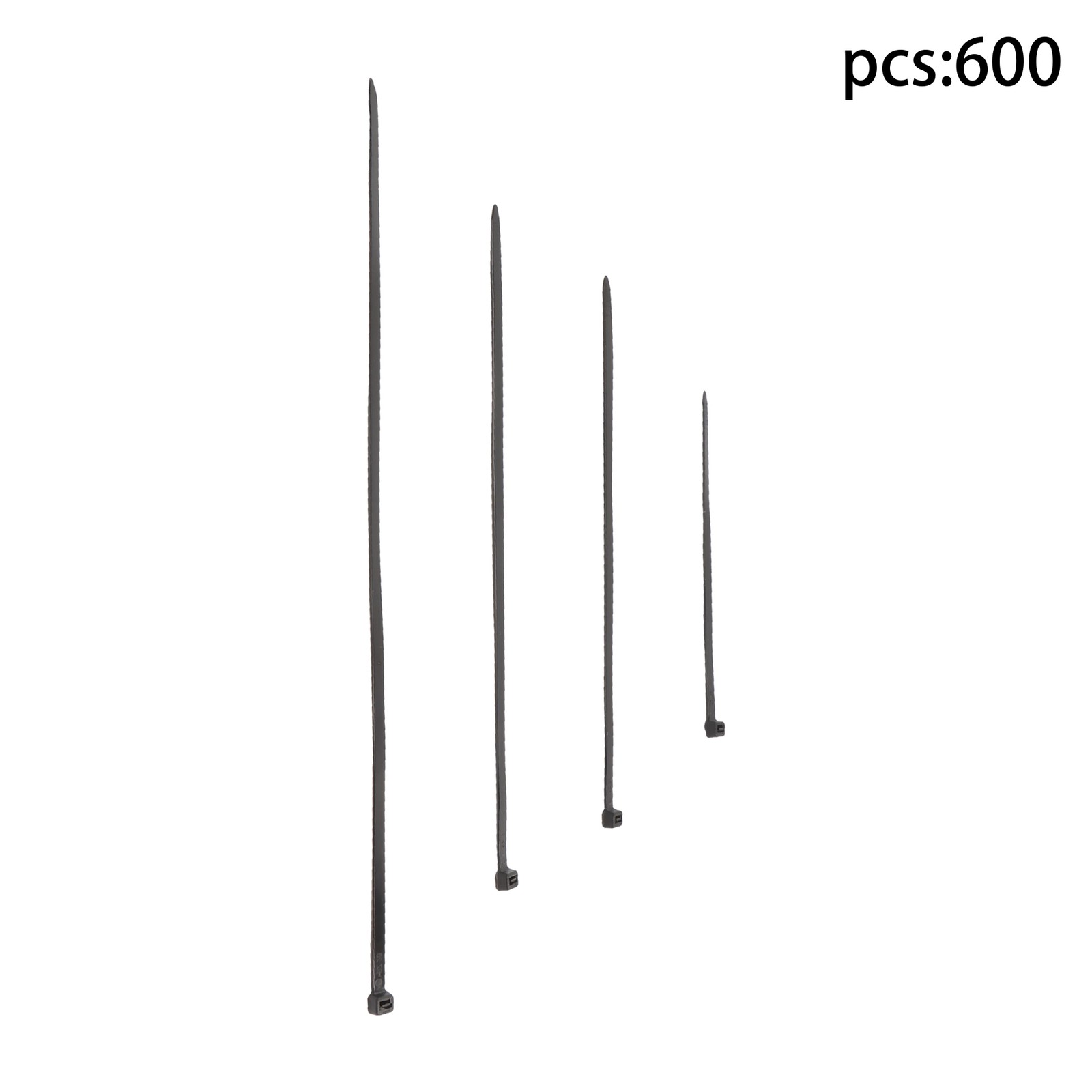 600 Pcs Self-locking Cable Ties Heavy Duty Assorted Sizes 8"+12"+14"+18" Nylon
