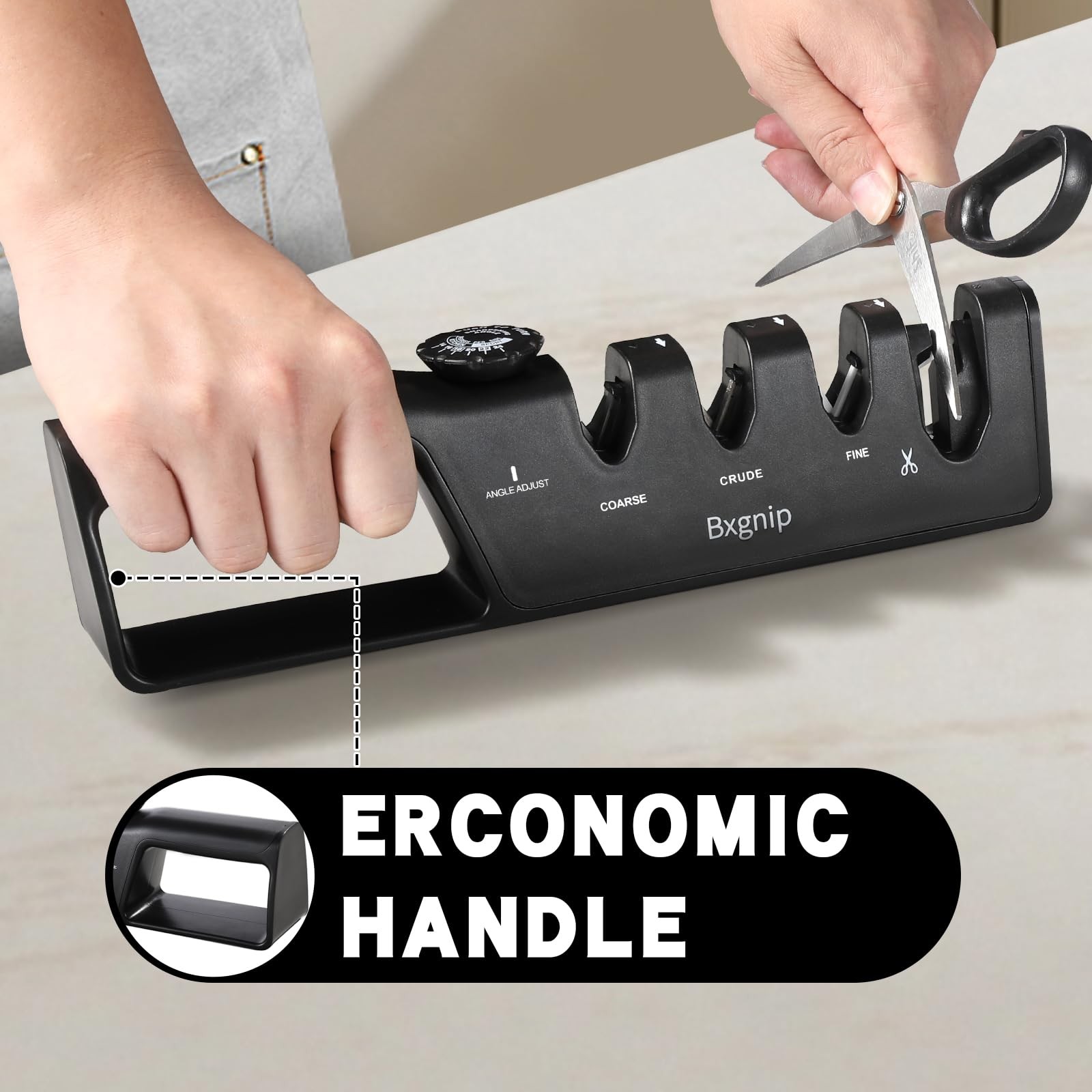 Professional Knife Sharpener with 6 Adjustable Sharpening Angles,and also sha...
