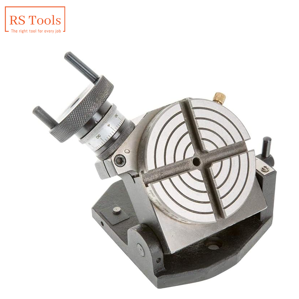 4" 100mm Tilting Rotary Table And 65 mm Self Centering Chuck +Back Plate & Tnuts
