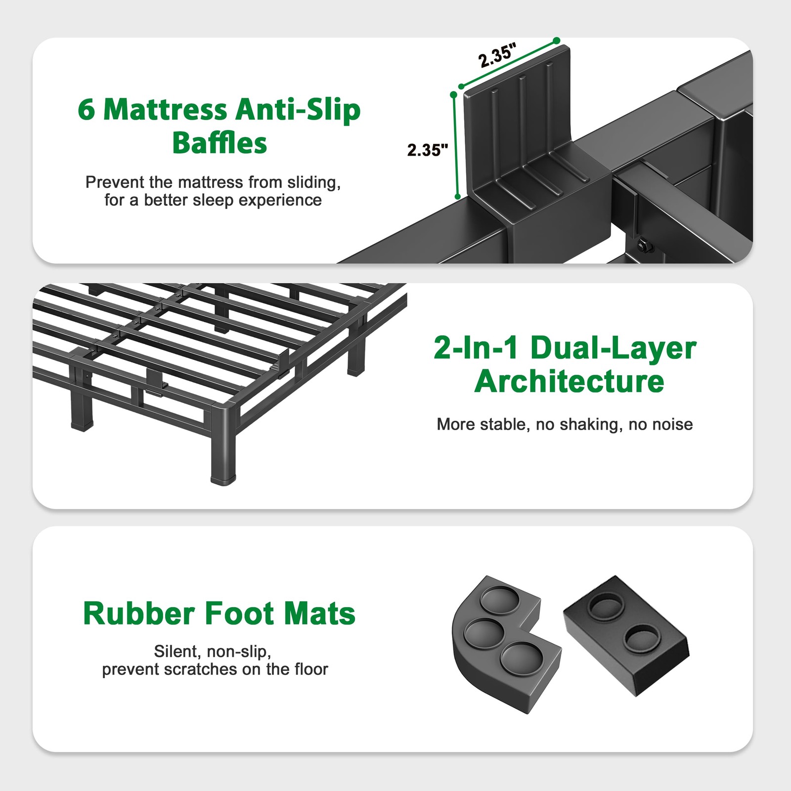 ROIL 7 Inch Full Size Bed Frame, Metal Bed Frame & Box Spring 2 in 1 Platform...
