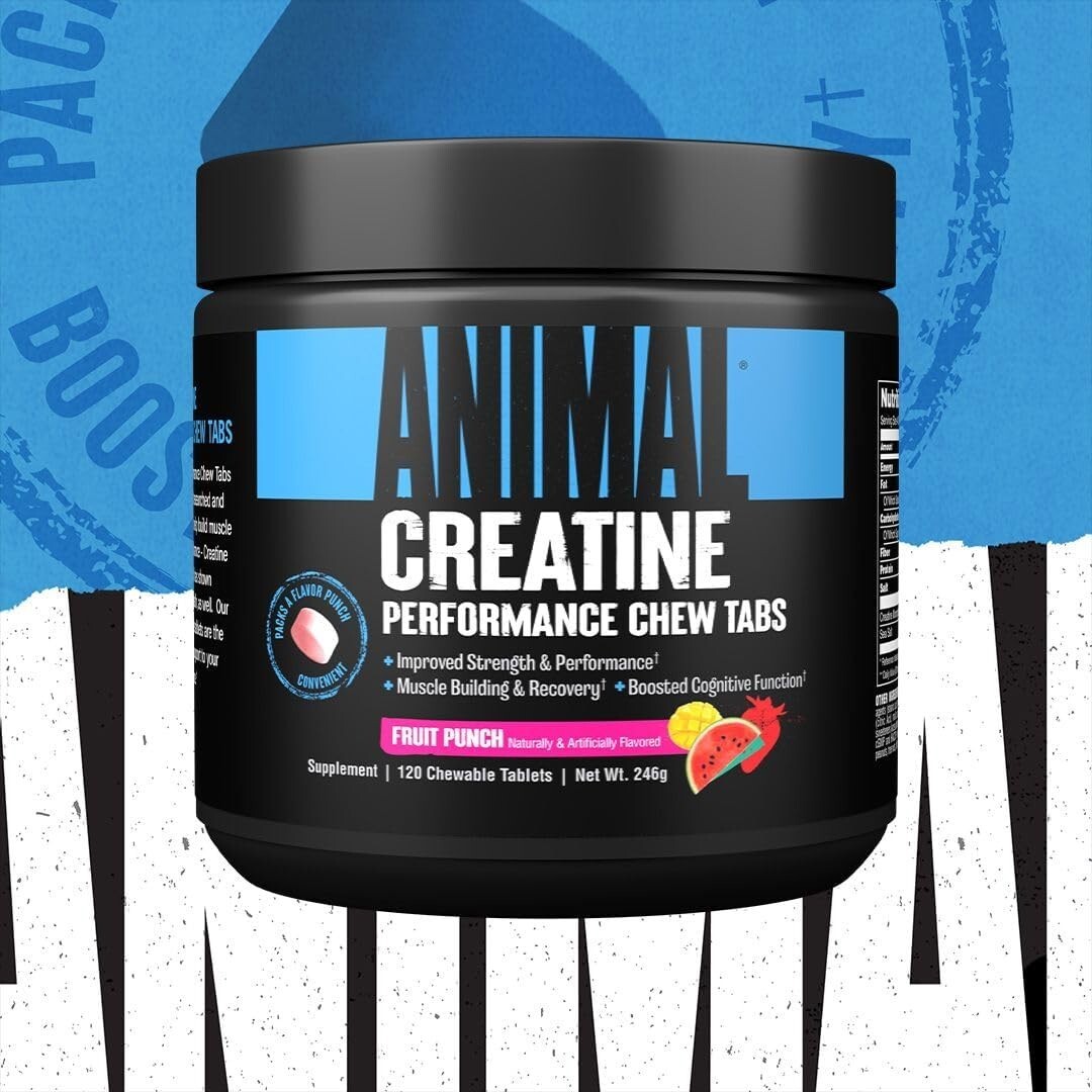 Universal Animal Creatine Performance Chewable Tablets 120 Count 4 Flavors NEW
