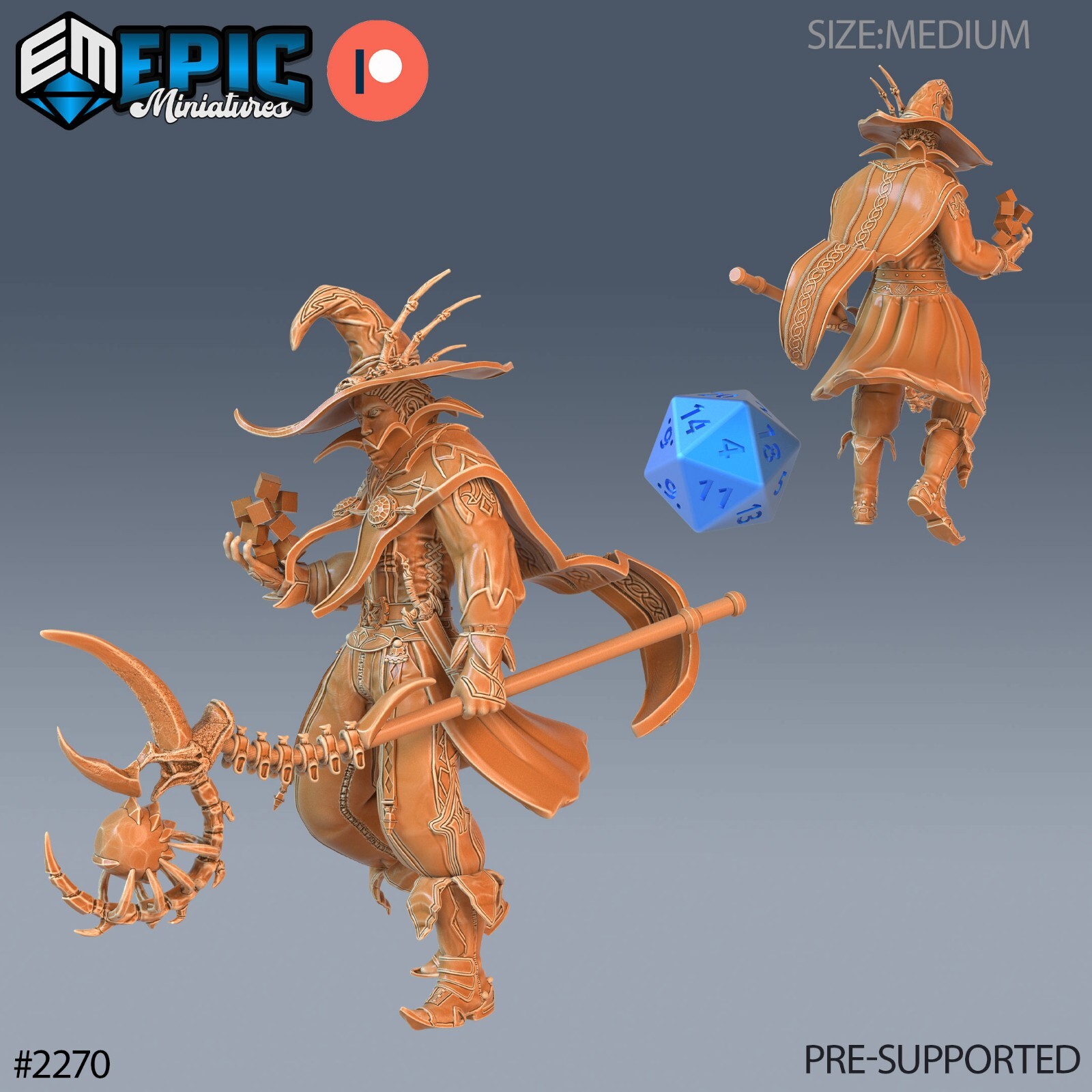 Dark Magician A | Epic Miniatures | RPG D&D Pathfinder Wargaming | 25-28mm
