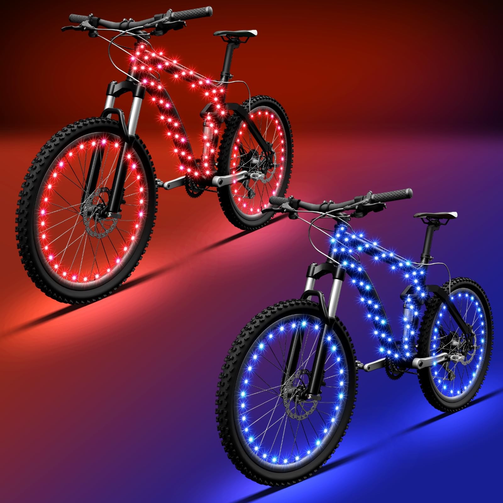 Set of 2 LED Bike Wheel Lights Bright Bicycle Spoke Frame Lights Cycling Deco...