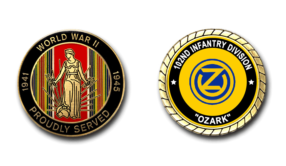 102nd Infantry Division "Ozark" WWII Service Challenge Coin