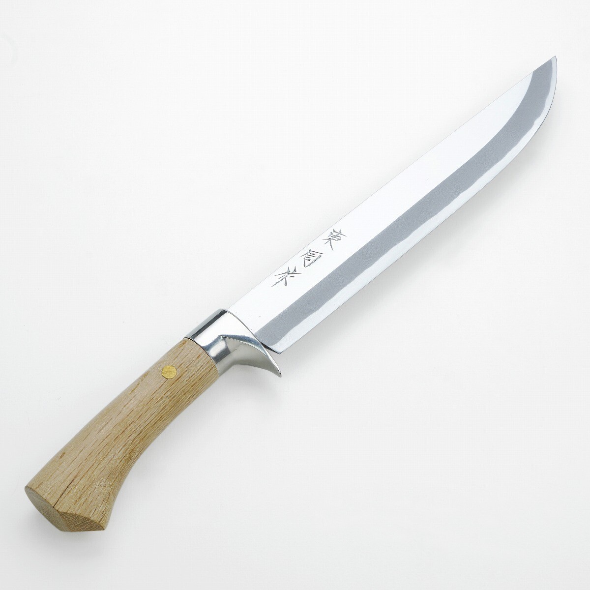 "AZUMASYUSAKU" 210mm Aogami Steel with Hand Guard in Case Japan Outdoor Knife