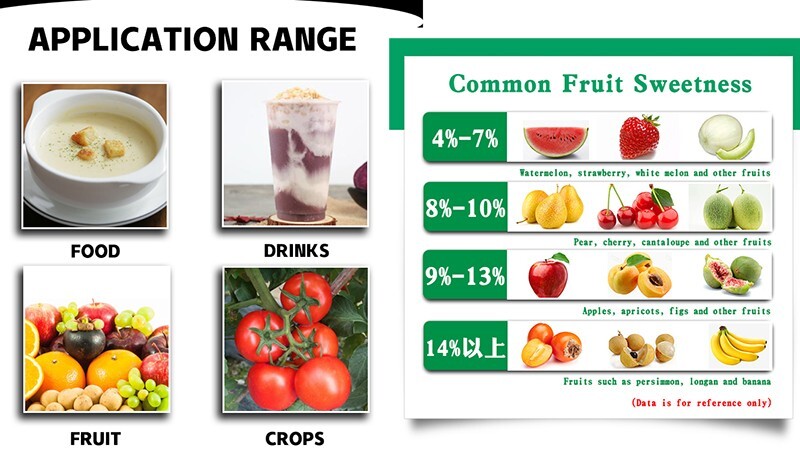 Refractometer Brix Meter Digital Sugar Content Tester for Food Fruits Crops