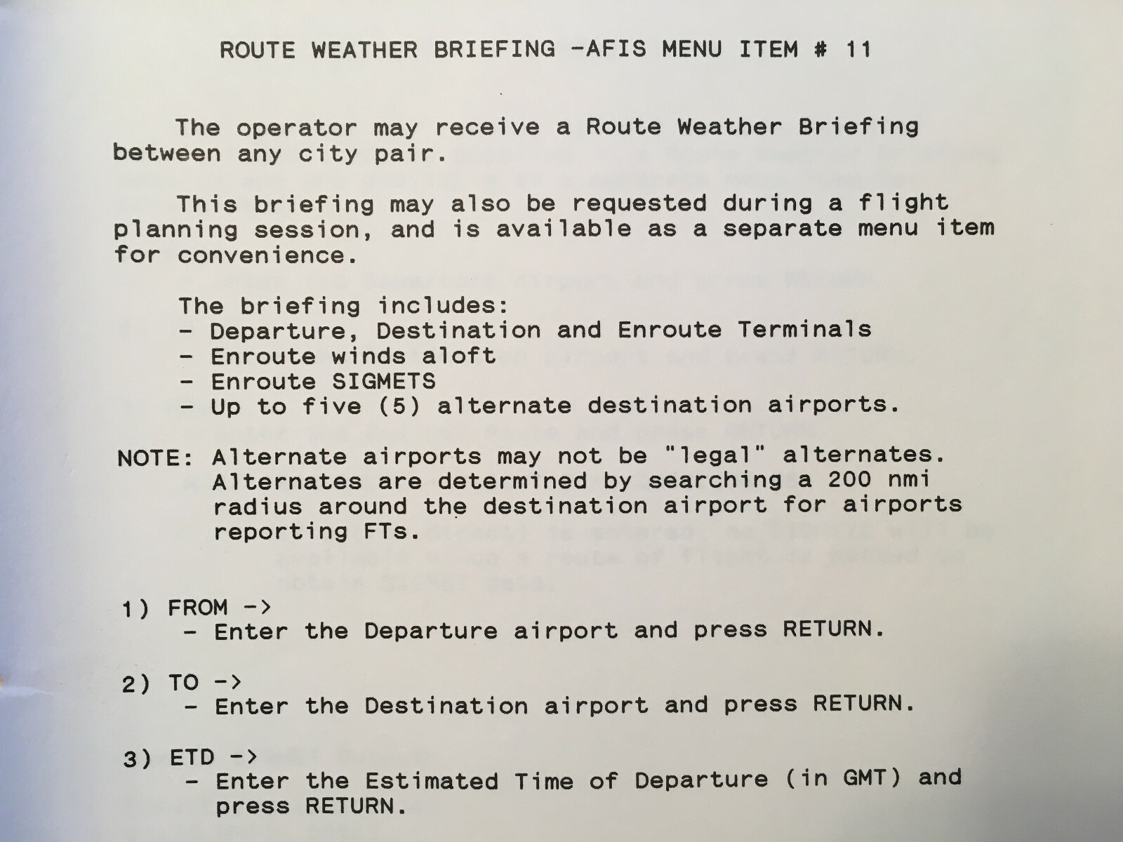 Global-Wulfsberg AFIS Airborne Flight Information System Operator's Manual