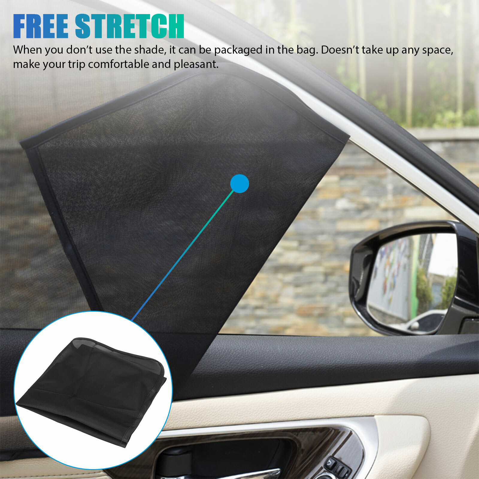 4x Magnetic Car Side Window Sun Shade Cover Visor Mesh Shield UV Block Protector
