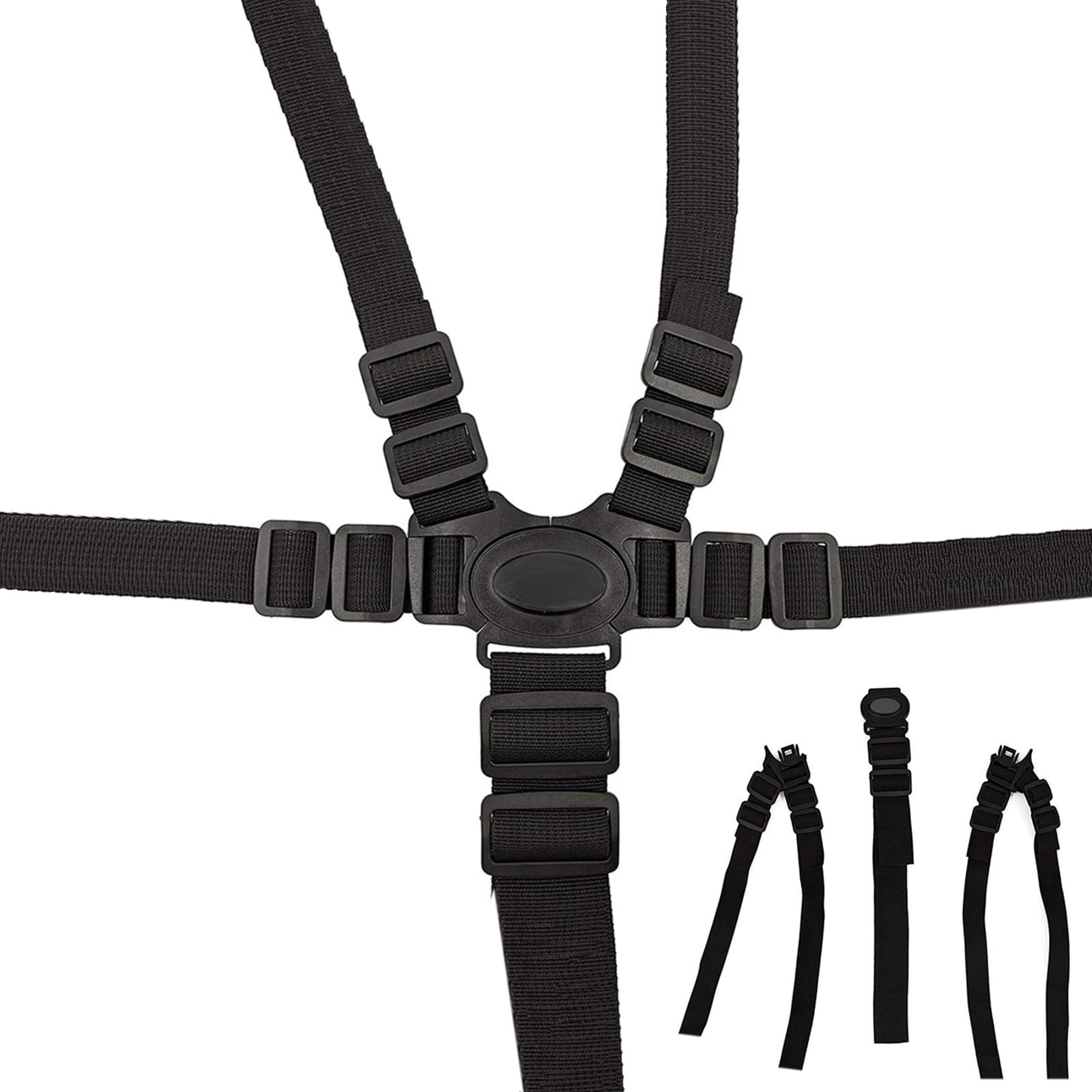 5 Point Seat Belt Safety Strap for Stroller Pushchair Pram Buggy Black