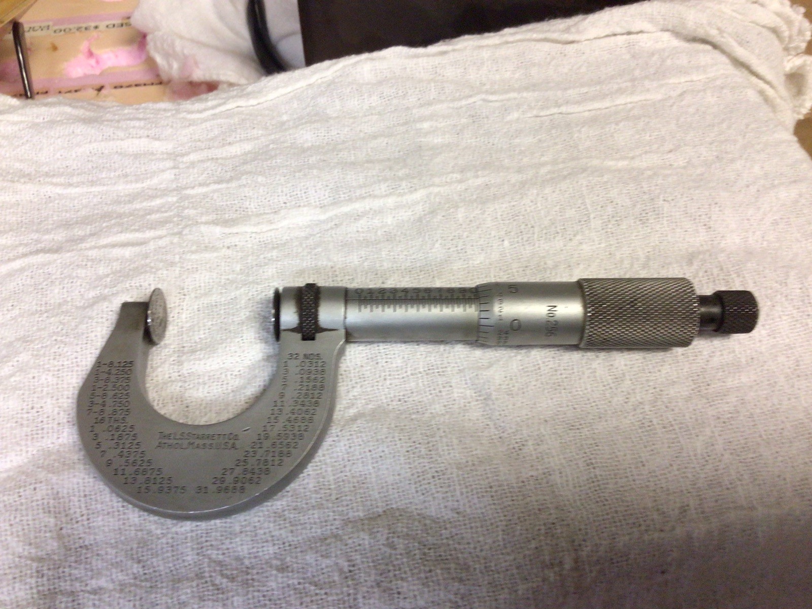 L.S. Starrett Outside Disc Flange Micrometer 0-1" Machinist Tool No. 256
