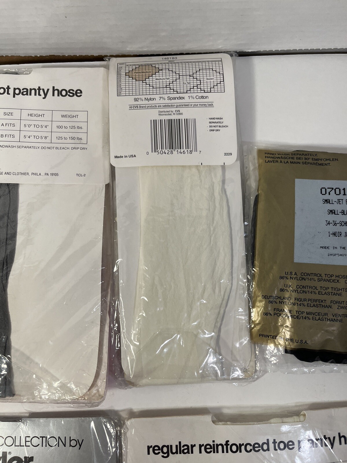 Vintage NOS 7 Pairs Size A B Small Medium Pantyhose Wrangler Silkies Hanes Too