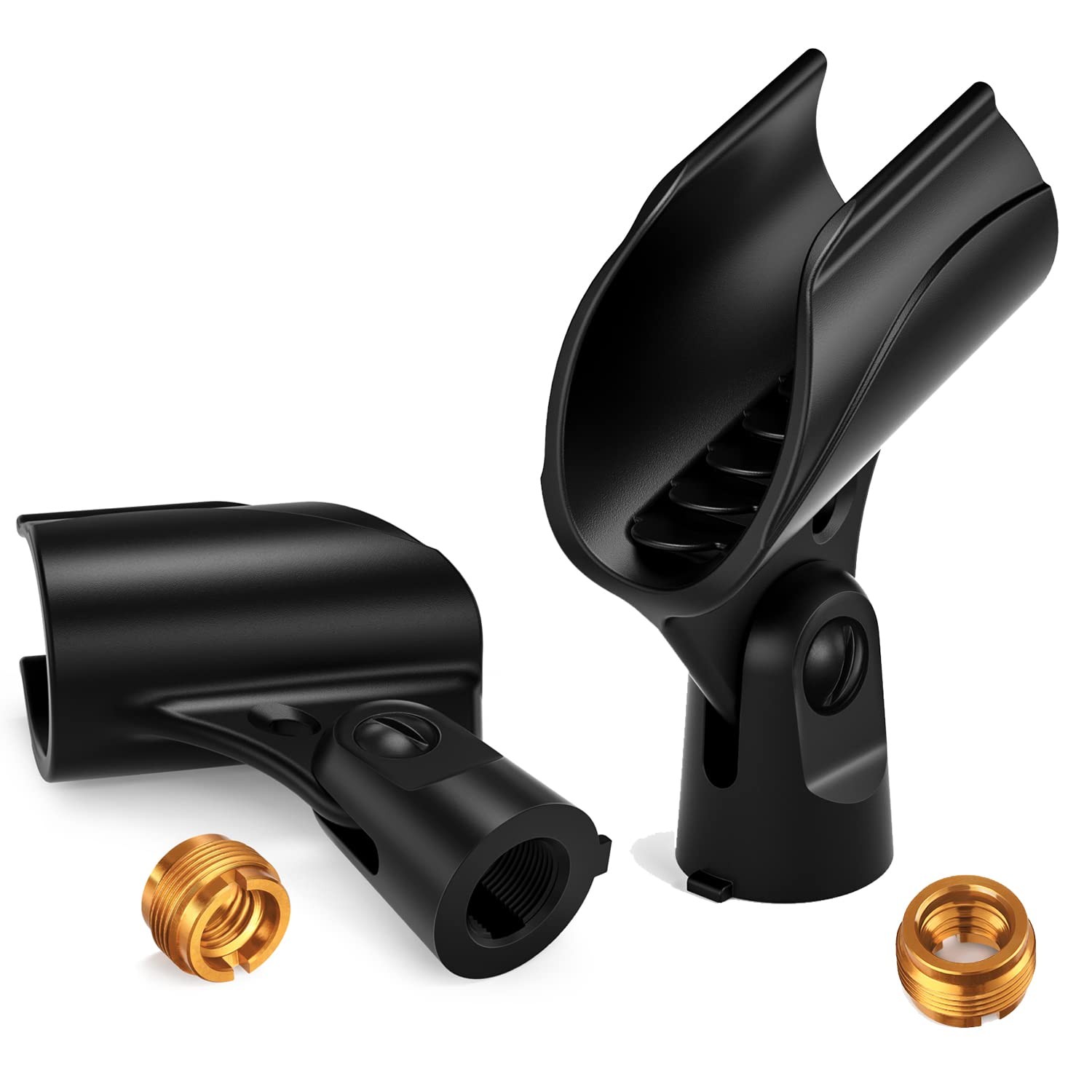 Moukey Microphone Mic Clip Holder for Stand with 5/8" Male Normal, Black