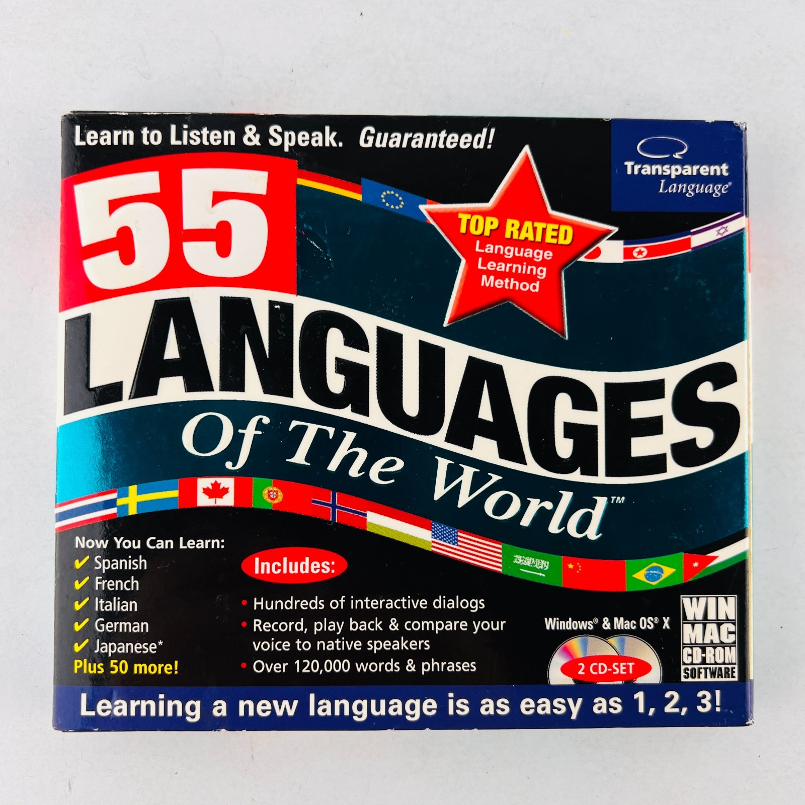 55 Languages of the World PC Win Mac CD ROM New Sealed Software
