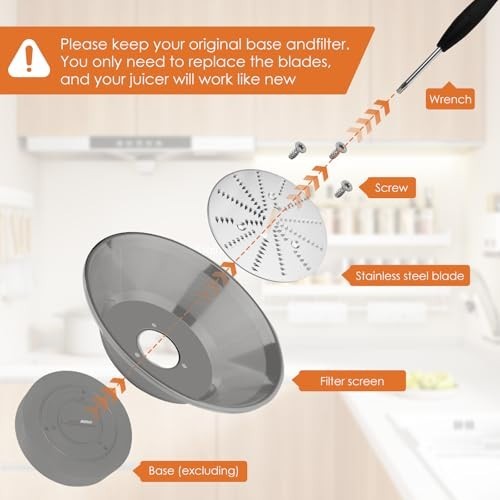 2 Pack Juicer Blades for Breville Models - Easy Replace, 3.5" Diameter, Screws &