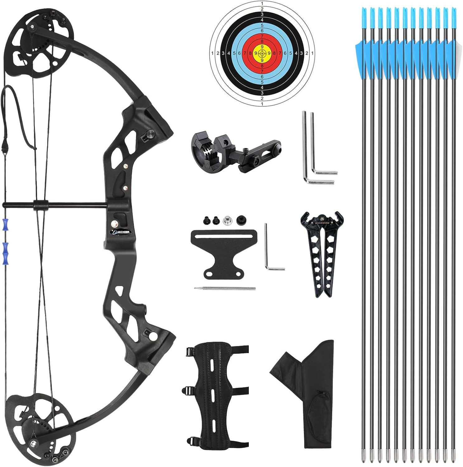 A208 Compound Bow and Arrow Set, 16-20 Lbs Draw Weight, Right Handed Bow for You