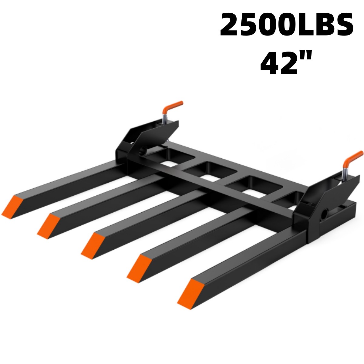 42" 2500LBS Clamp on Debris Forks Clamp-on Pallet Fork for Tractor Bucket Loader
