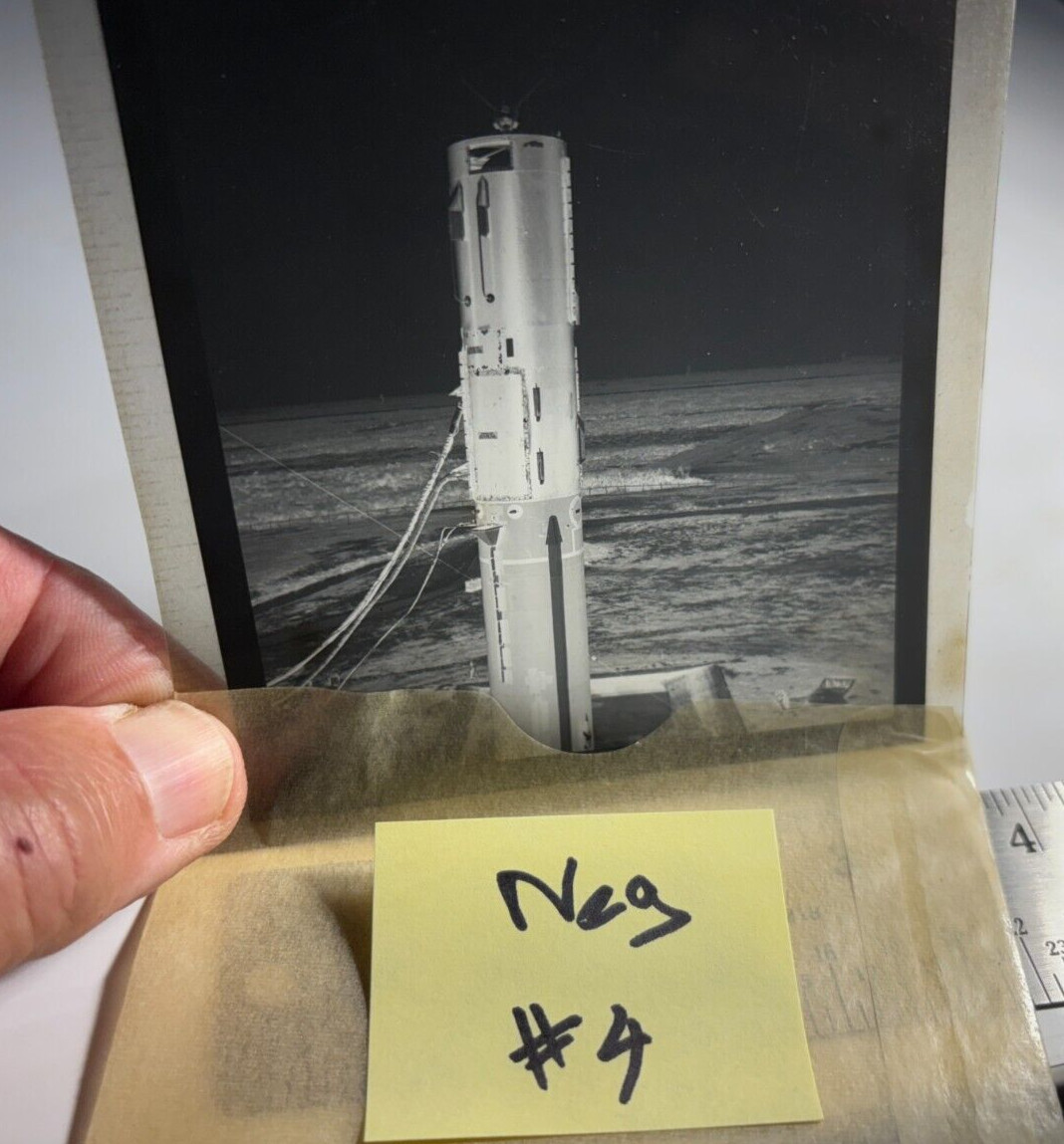 NASA vintage REAL PHOTO NEGATIVE space craft ROCKET LAUNCH missile PLANET galaxy