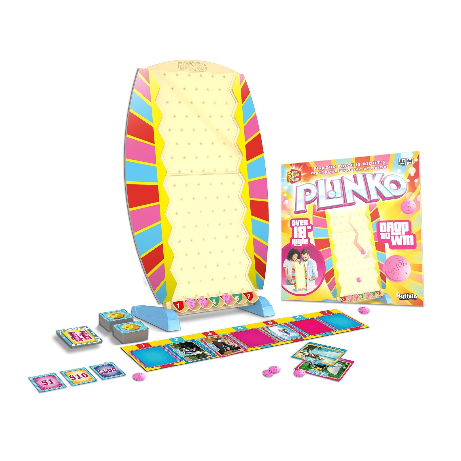 Buffalo Games Plinko Board Game - Model Plink Hi-Lo, 18 inches, Multicolor