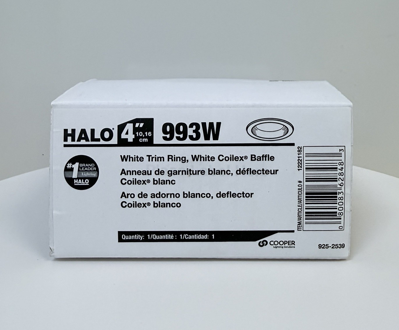 HALO 993W 4" White Trim Ring , White Coilex Baffle COOPER NEW