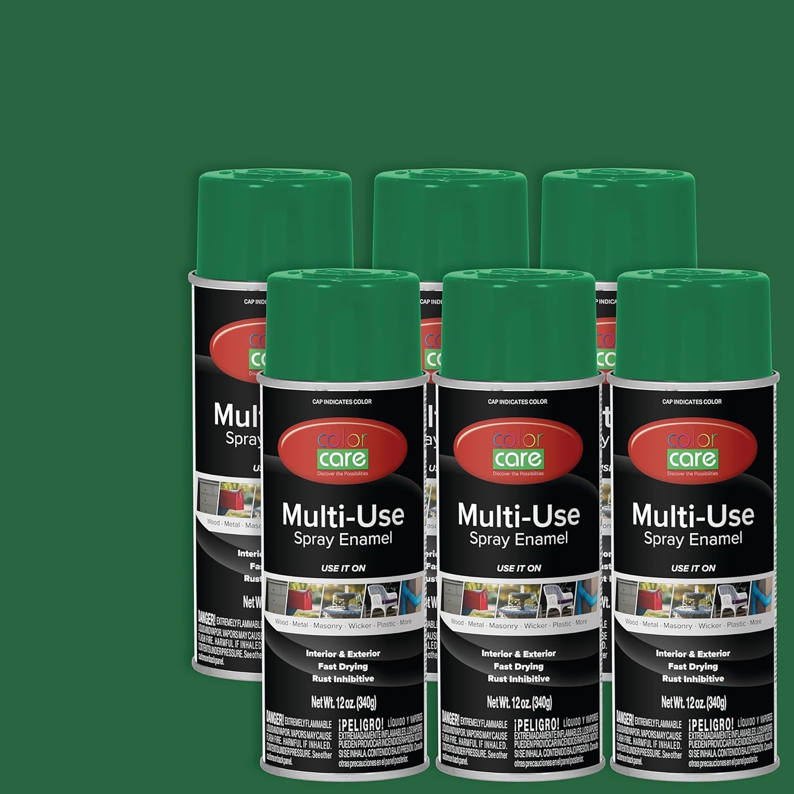 Color Care Spray Paint Dark Green 12 oz -6 pack