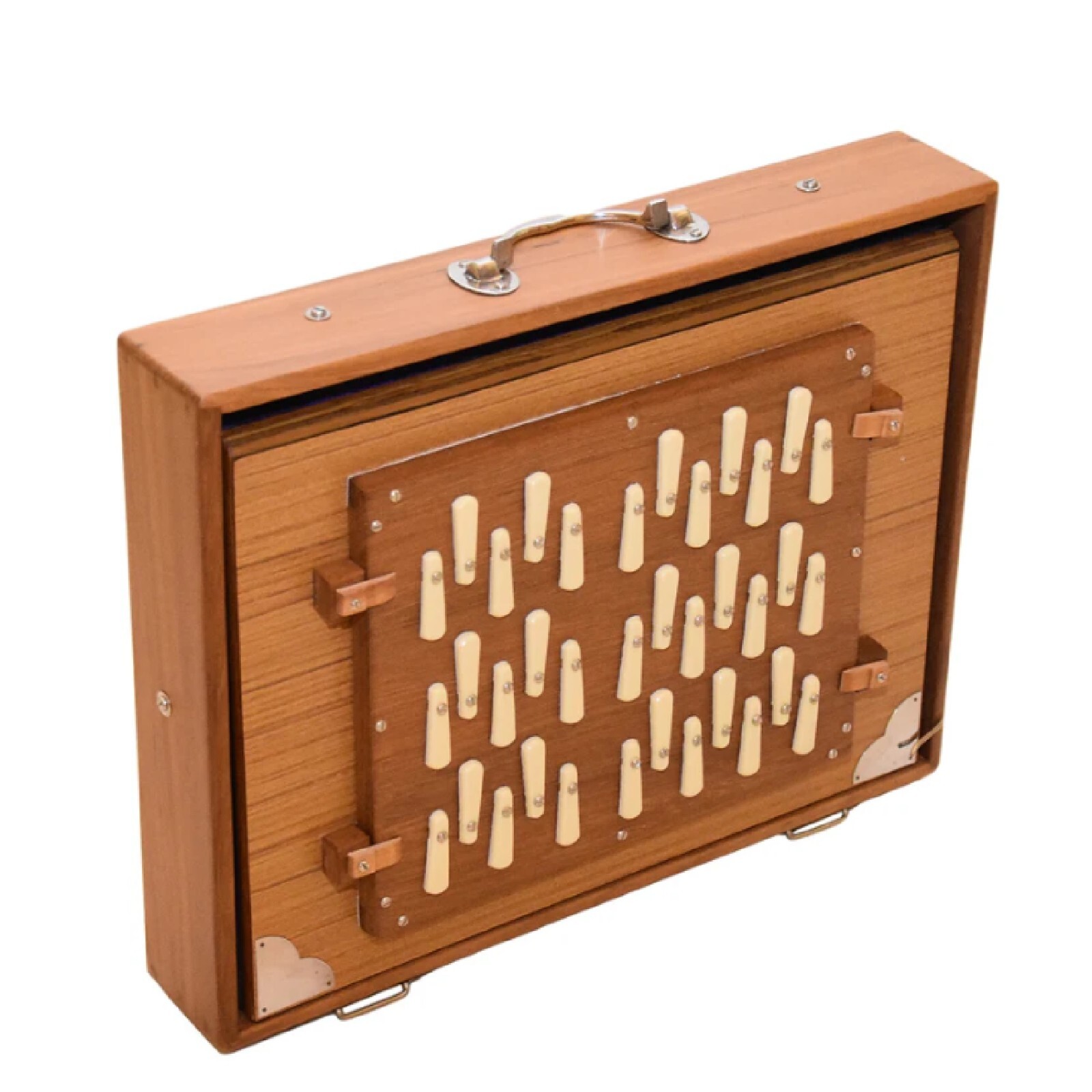 Professional MKS Large 3 Octave Shruti Box , Solid Teak Wood, Natural Finish