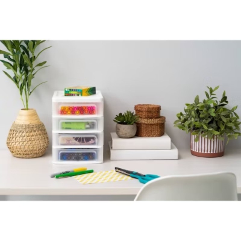 2pk 4 Drawer Desktop Organizer Compact White
