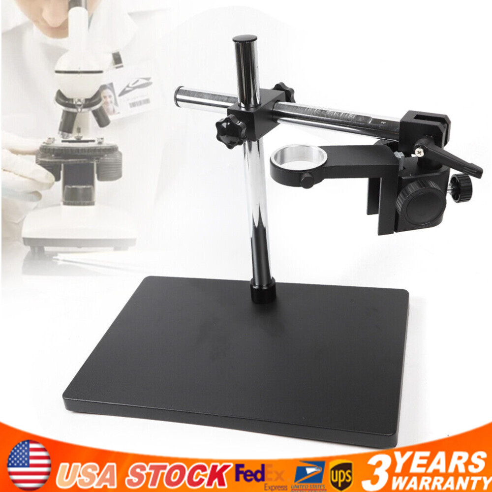 Microscope Camera Adjustable Boom Large Stereo Arm Table Stand Holder 20mm Ring
