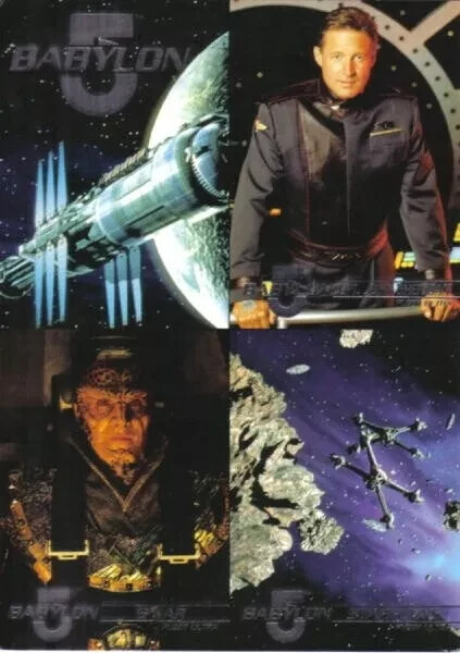 Babylon 5 Fleer Ultra Trading Cards 4 Card Promo Sheet 1995 , Silver Foil