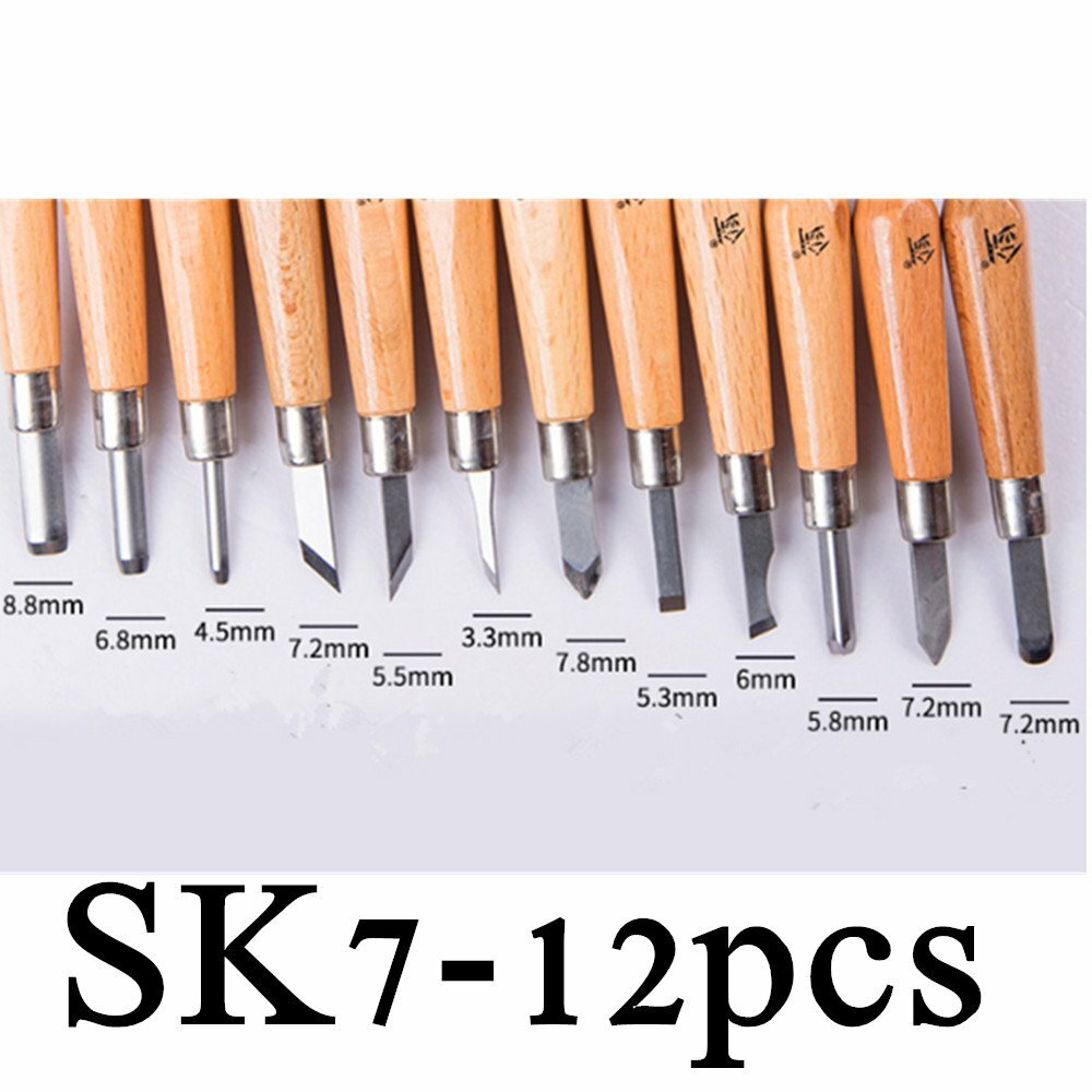 Wood Carving Hand Chisel Tool Set 12 Piece Professional Woodworking Gouges Tools