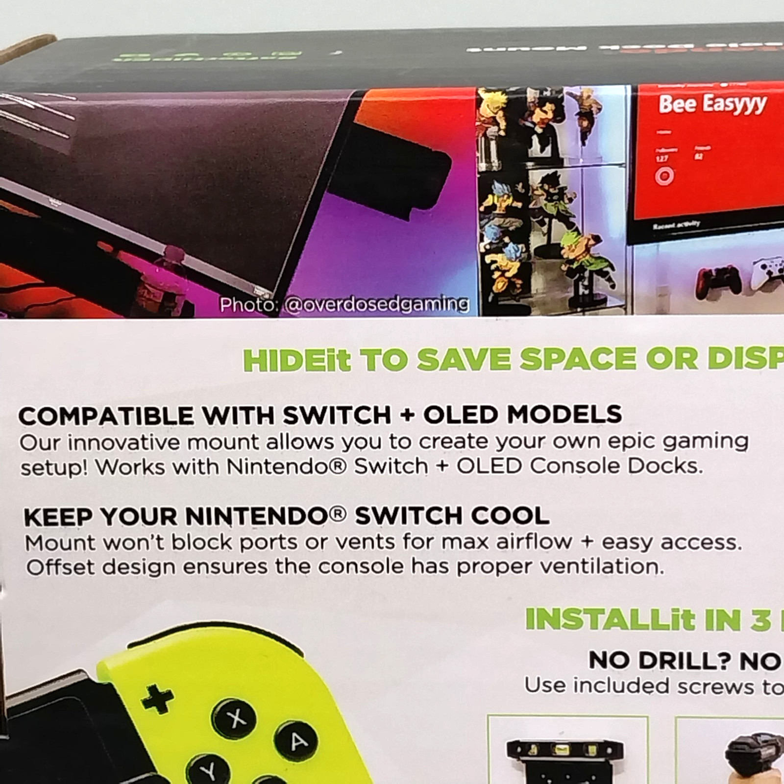 HIDEit Mounts Nintendo Switch Console Dock Wall Mount