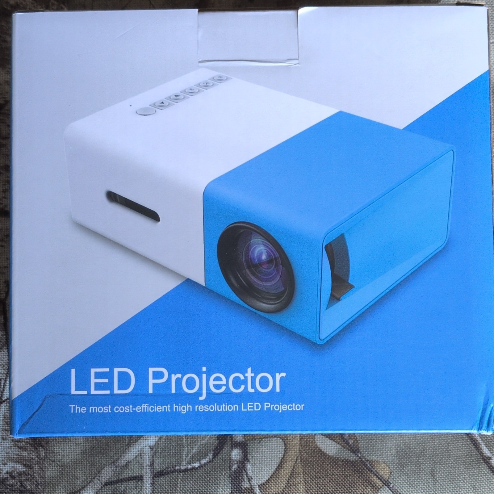 LED Projector TFT LCD Desktop 320x240 Native 1080p Support 4:3 Blue/White