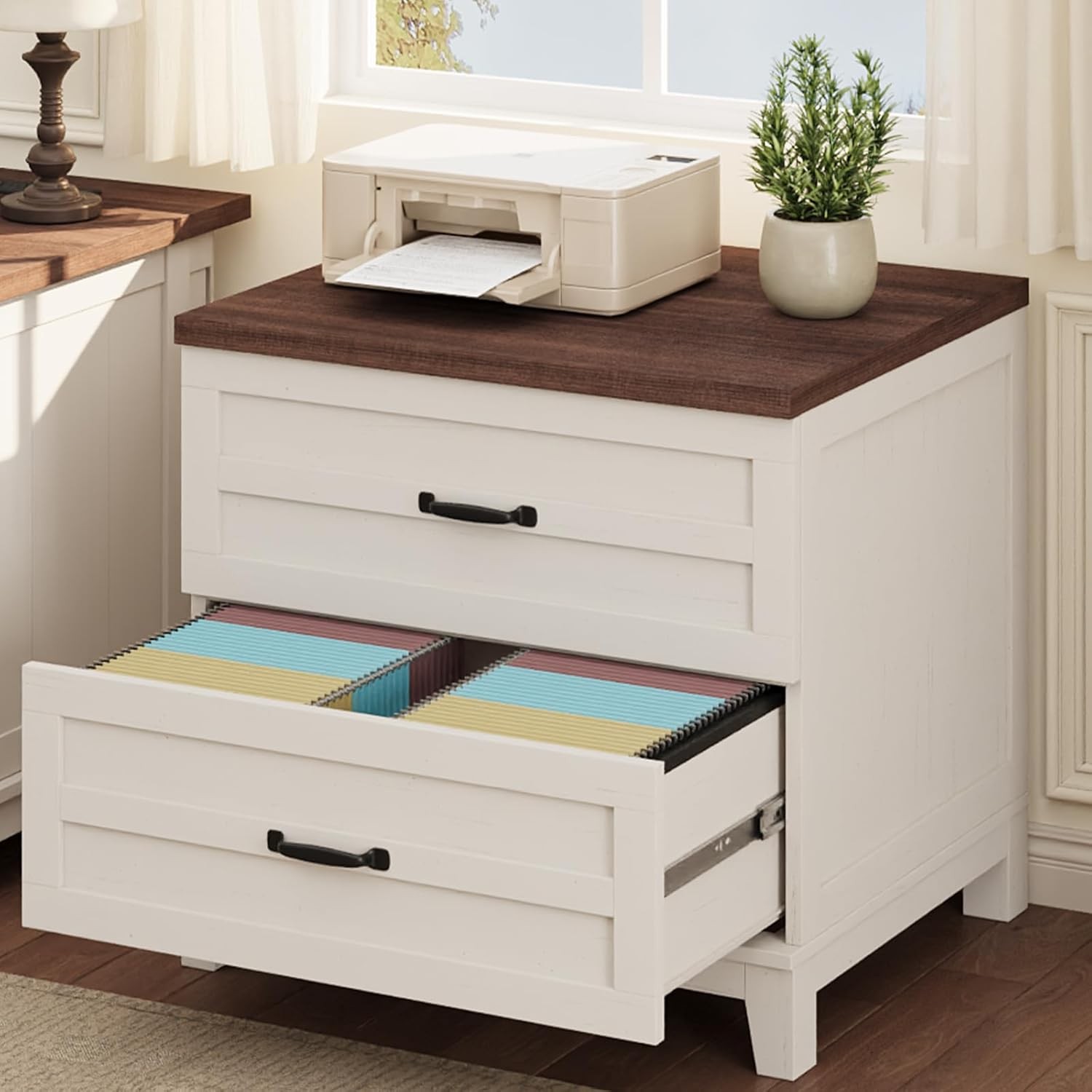 GRAVEE File Cabinet with 2 Drawer Wood Filing Storage for Legal Letter A4