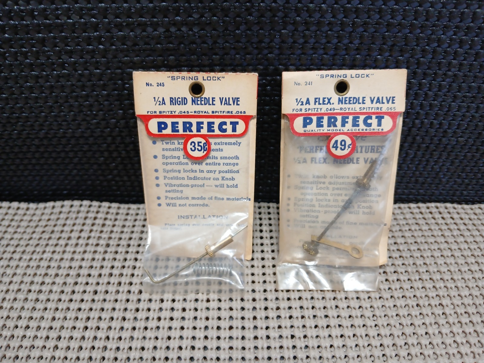 LOT OF 2*1/2A*PERFECT*MODEL AIRPLANE ENGINE PARTS*RIGID/FLEX NEEDLE VALVES*NOS