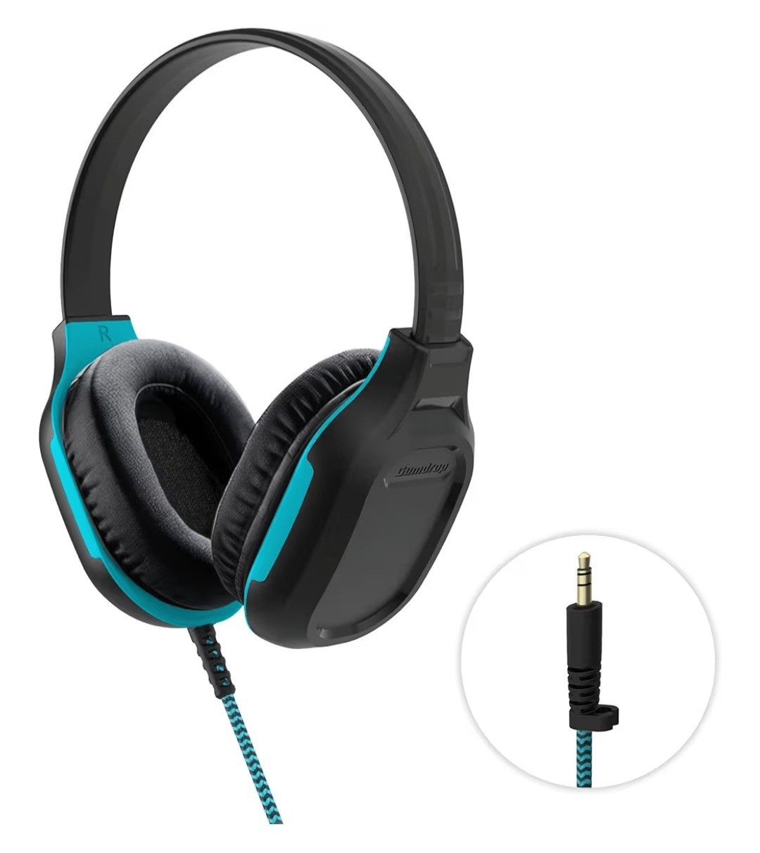 Gumdrop DropTech 01H024 On-Ear Wired Headphones - Black
