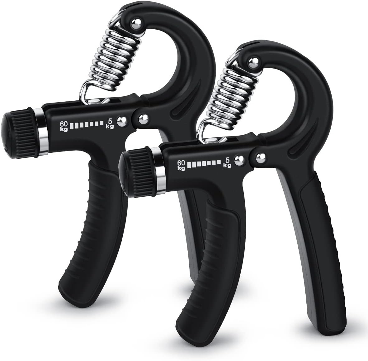 2 Pcs Hand Grip Strengthener Exerciser Workout Squeezer, black