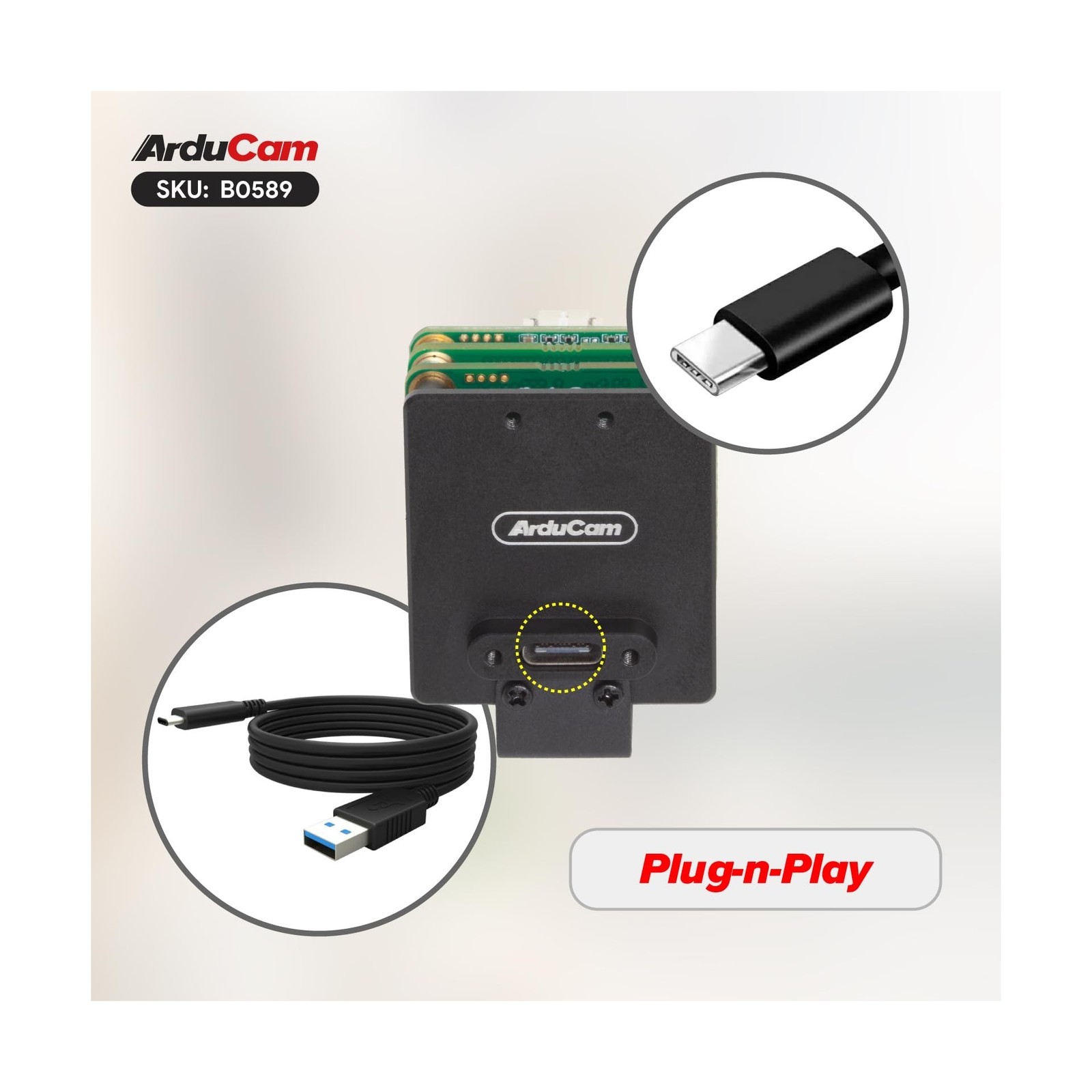 Arducam USB3.0 Camera Module, 60FPS@1080P High Speed USB Camera, 4K HDR Wide ...