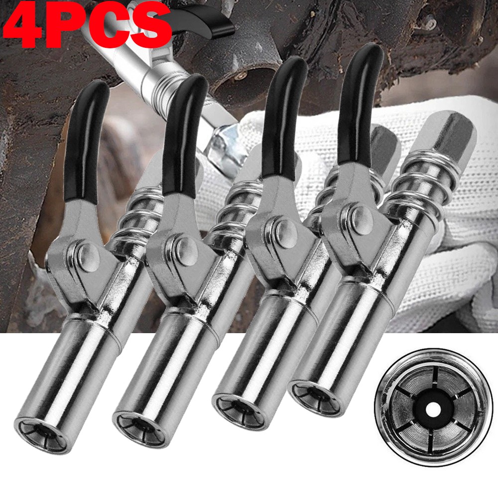 4X Grease Tool Tip Coupler Gun 10000 PSI Quick Lock Release Leak Fit 1/8" NPT