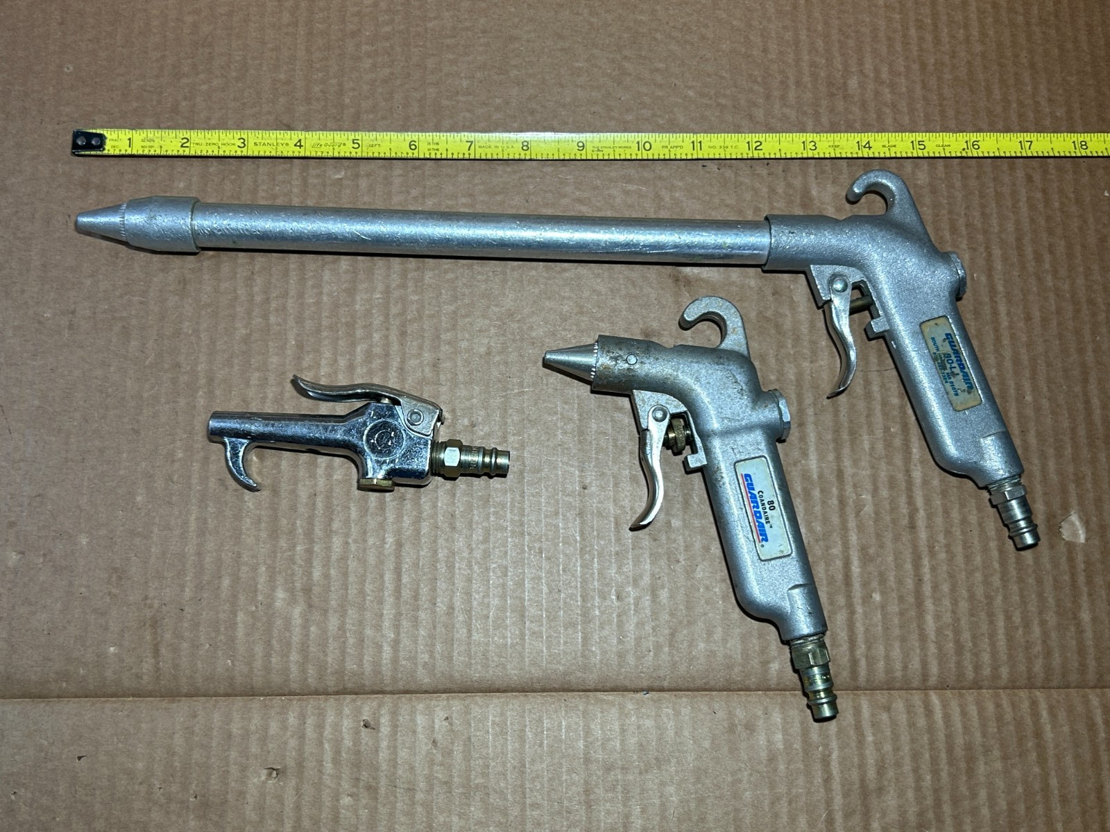Lot Of 3 Air Guns, Guardair Long John & Coandaire Pistol Grip and 1 Thumb Lever